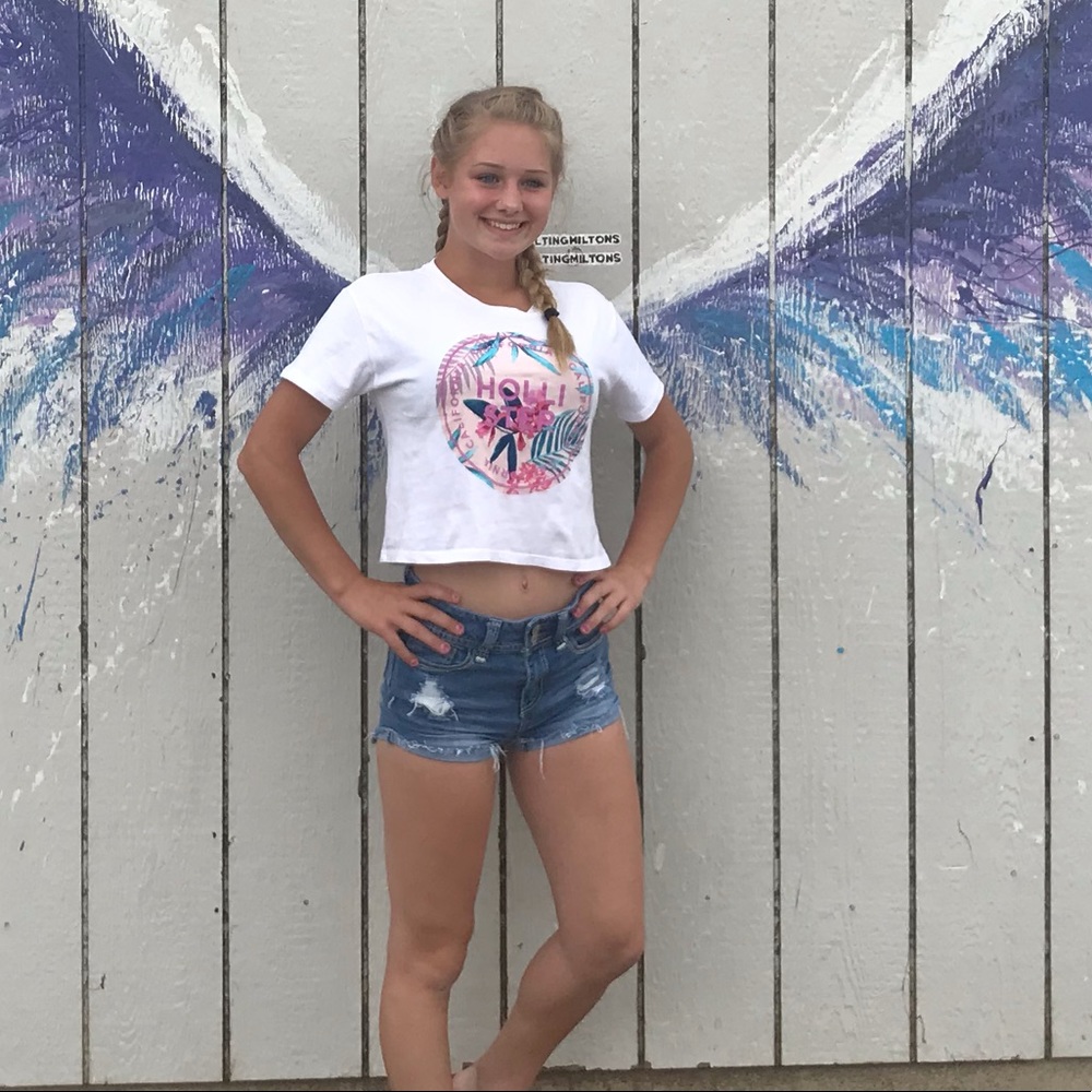 White Hollister crop top